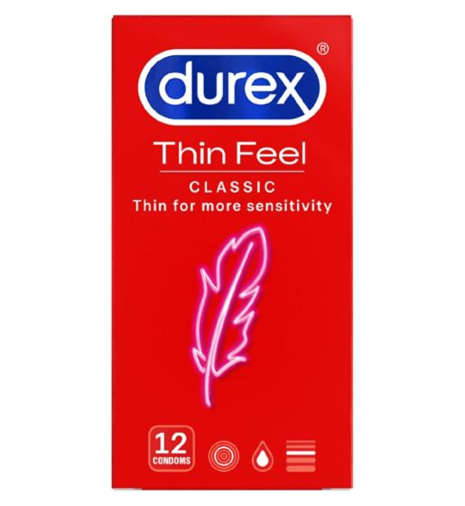 Durex Classic Thin Feel For More Sensitivity 12 Pack