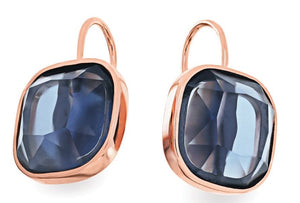 Maureen O’Hara Blue Cushion Stone Rose Gold Earring