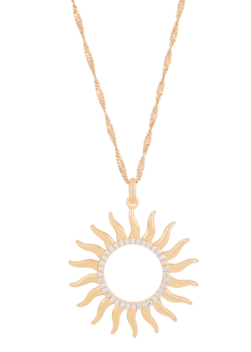 Soleil Open Cz Sun Pendant Gold