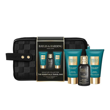 Black Pepper & Ginseng Men's Essentials Travel Wash Bag Gift Set