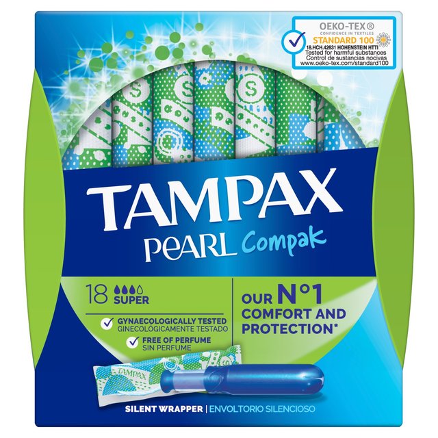 Tampax Pearl Compak 18 Super Applicator Tampons
