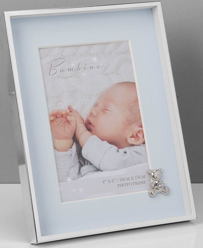 
                
                    Load image into Gallery viewer, Silver finish Blue mount Teddy Frame
                
            
