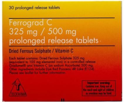 Ferrograd C Iron & Vitamin C 30 prolonged release tablets